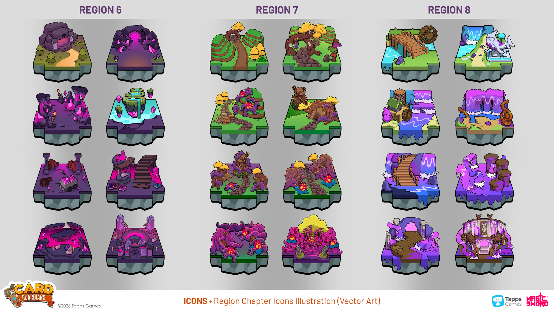 Chapter icons and UI art for Card Guardians by Magic Sword Studio for Tapps Games (4 of 4)